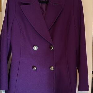 Coldwater Creek Rich Purple Pea Coat